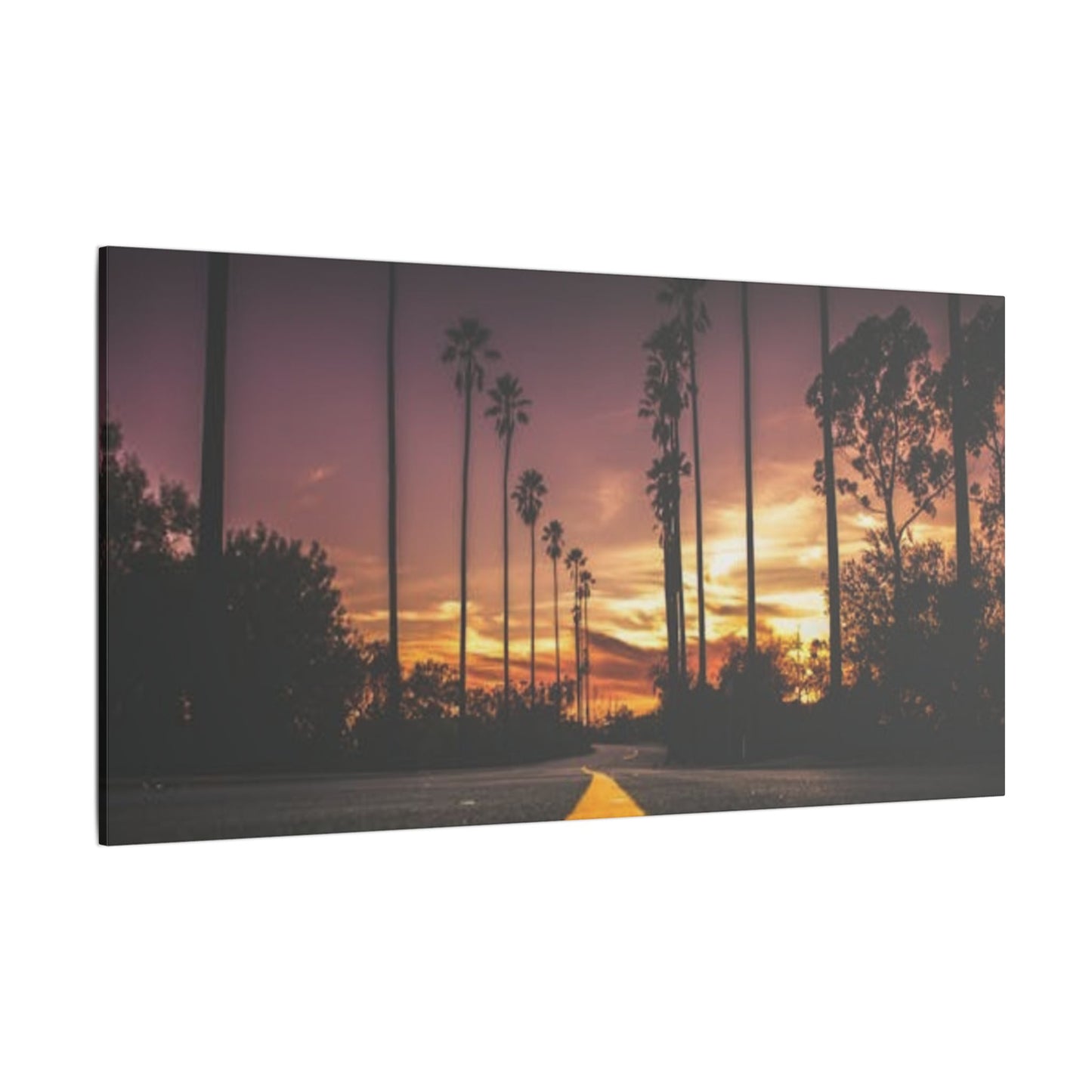 Serene Sunset Canvas Print - Palm Tree Landscape Art for Home Décor