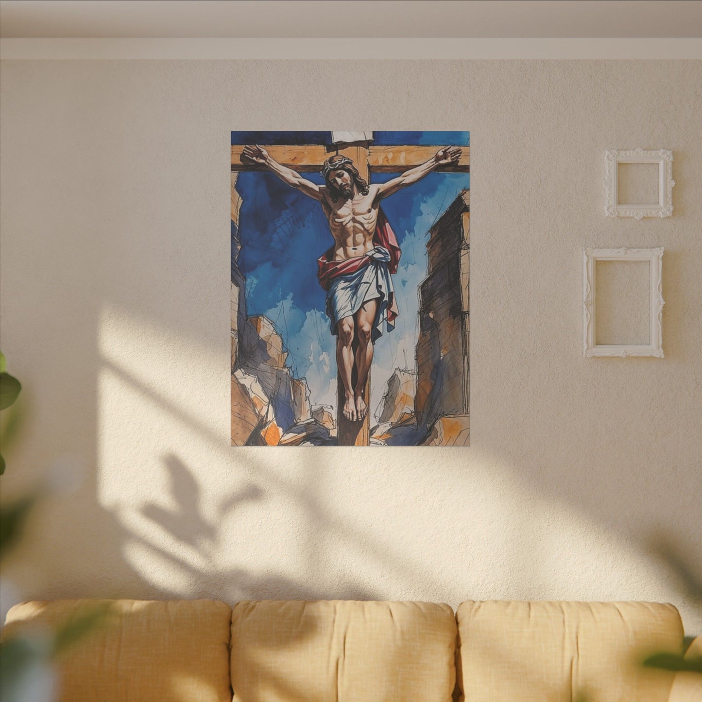 Christ on the Cross Art Inspirational Print Canvas