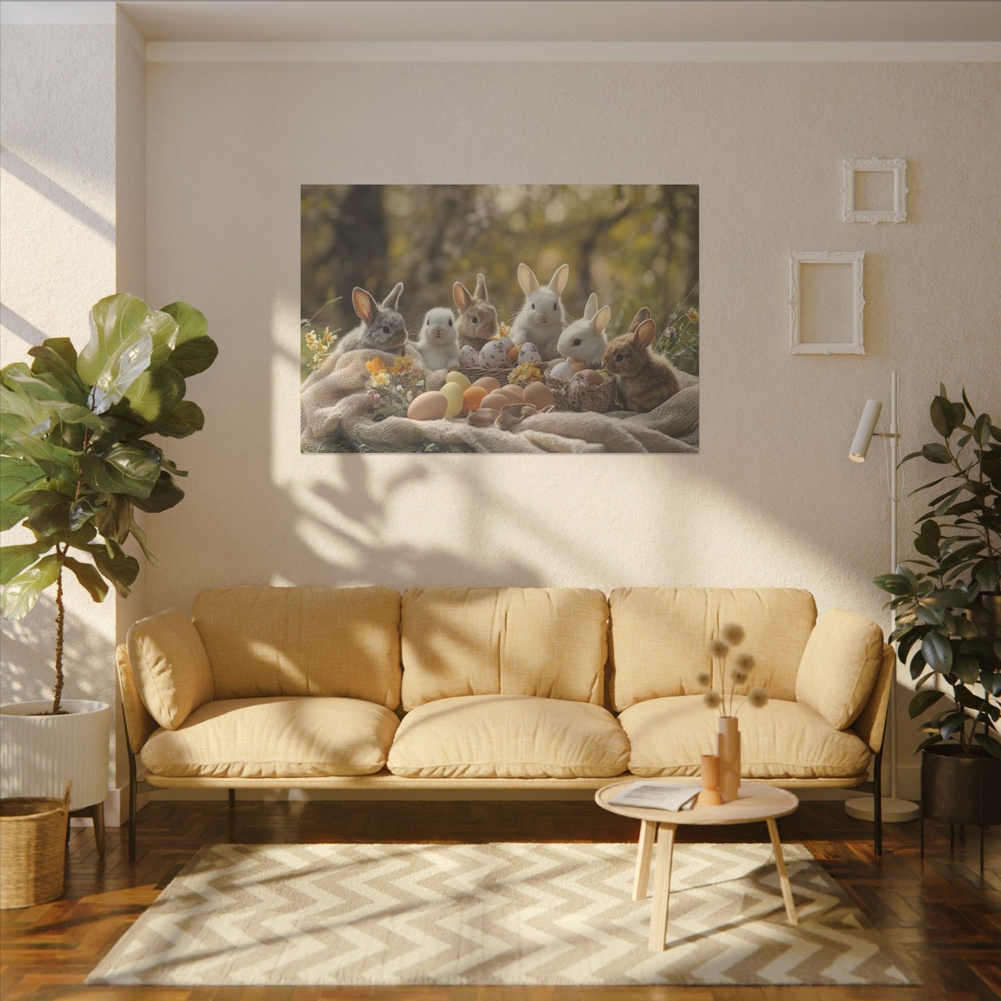Adorable Bunny Easter Print Canvas - Wall Art