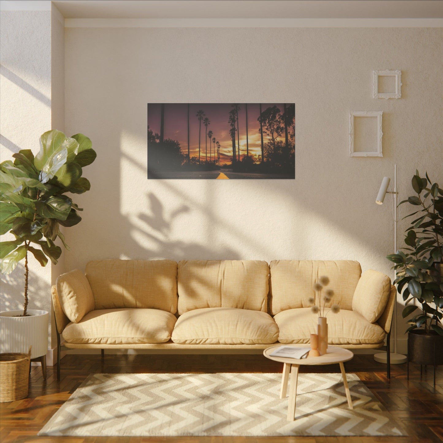 Serene Sunset Canvas Print - Palm Tree Landscape Art for Home Décor