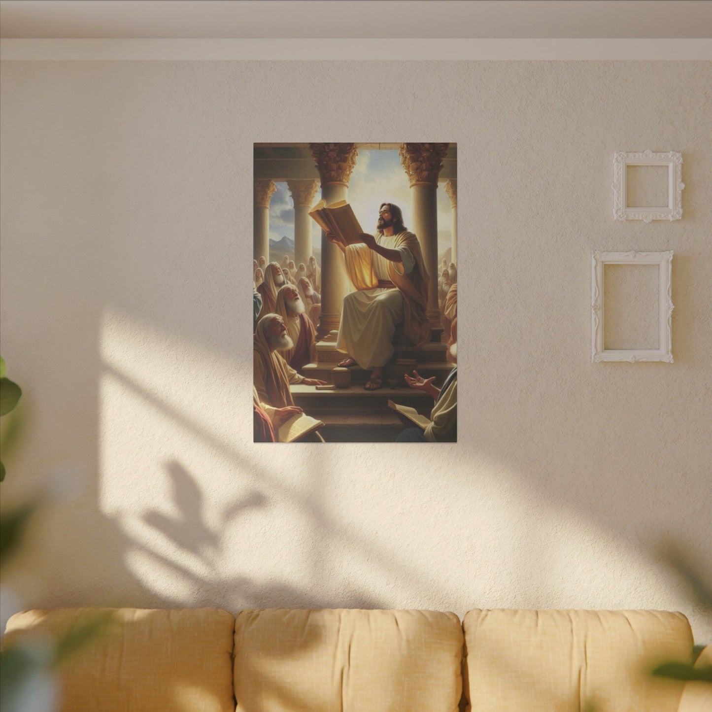 Biblical Teaching Scene Inspirational Print Canvas