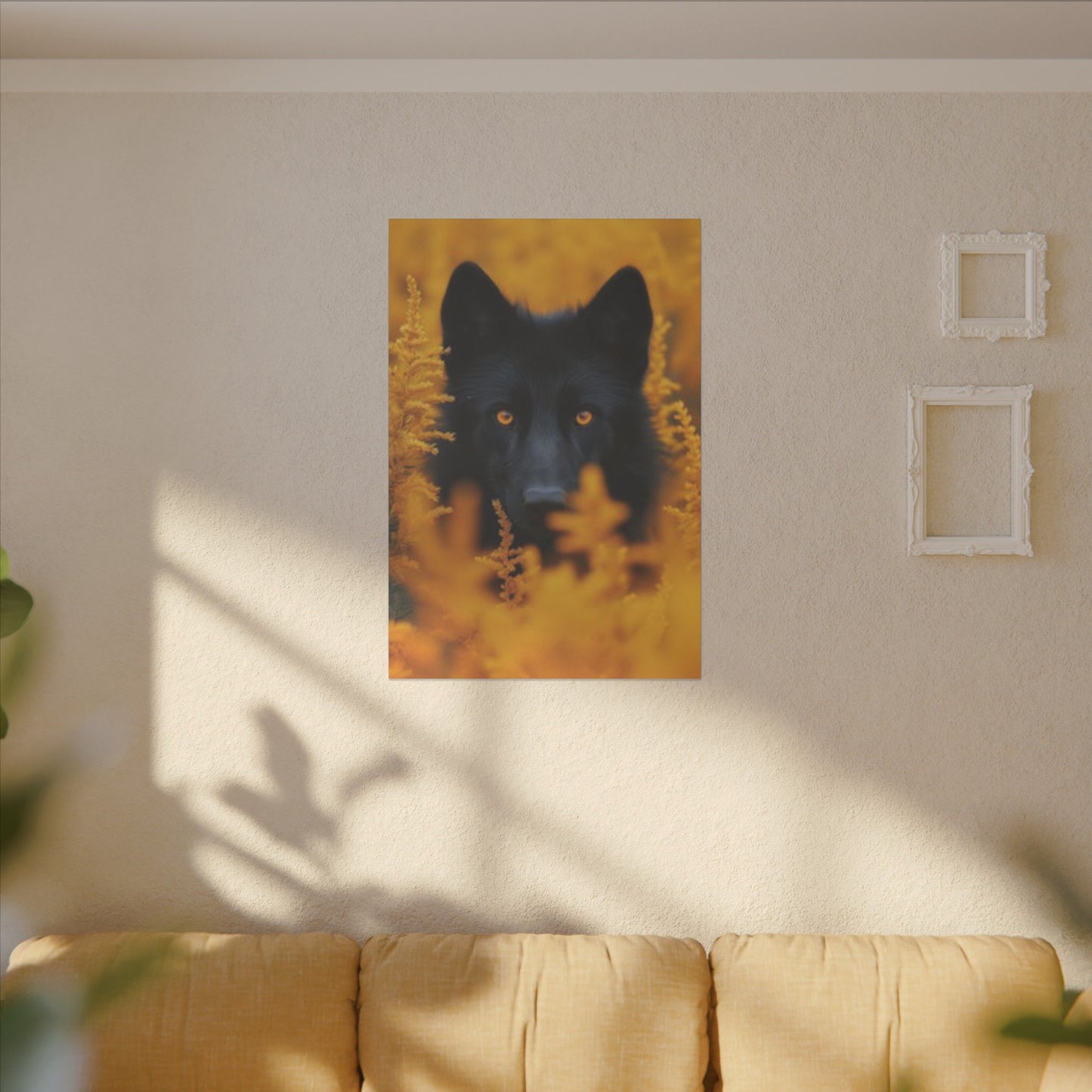 Majestic Black Wolf Print Canvas - Nature-Inspired Wall Art