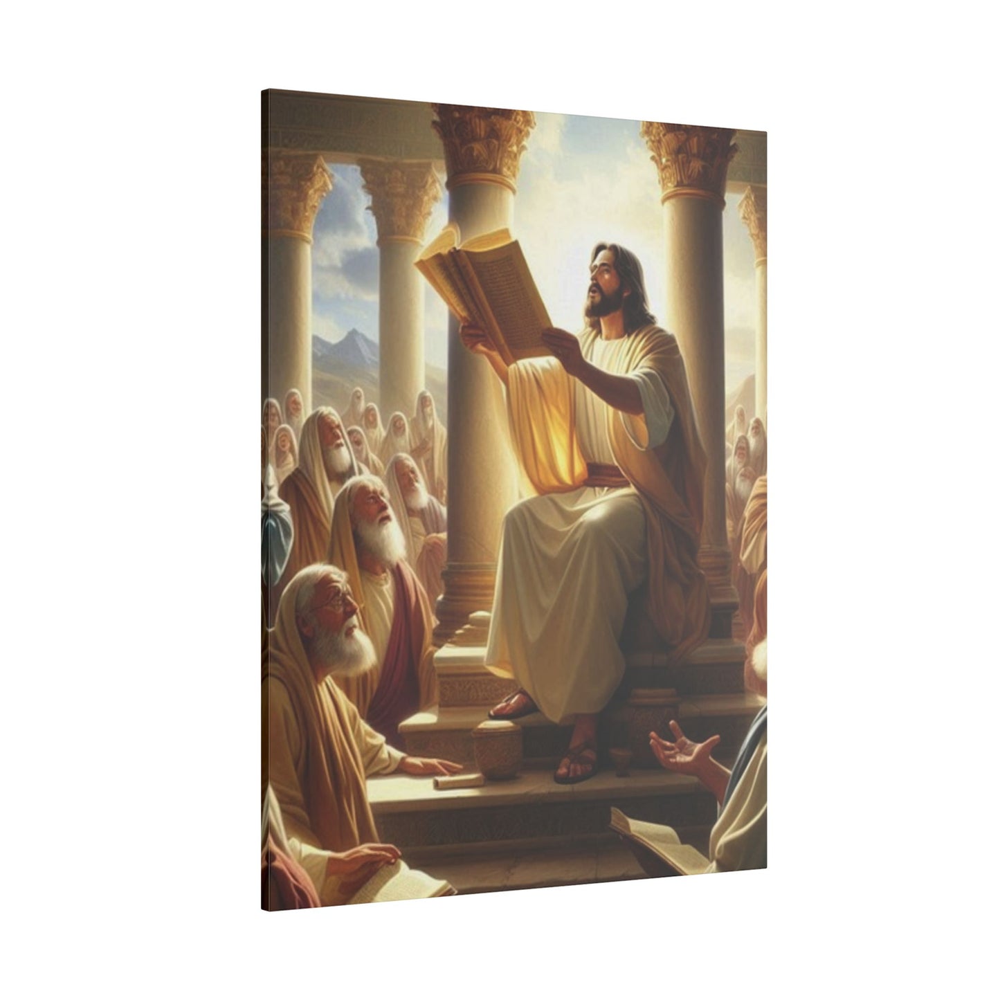 Biblical Teaching Scene Inspirational Print Canvas