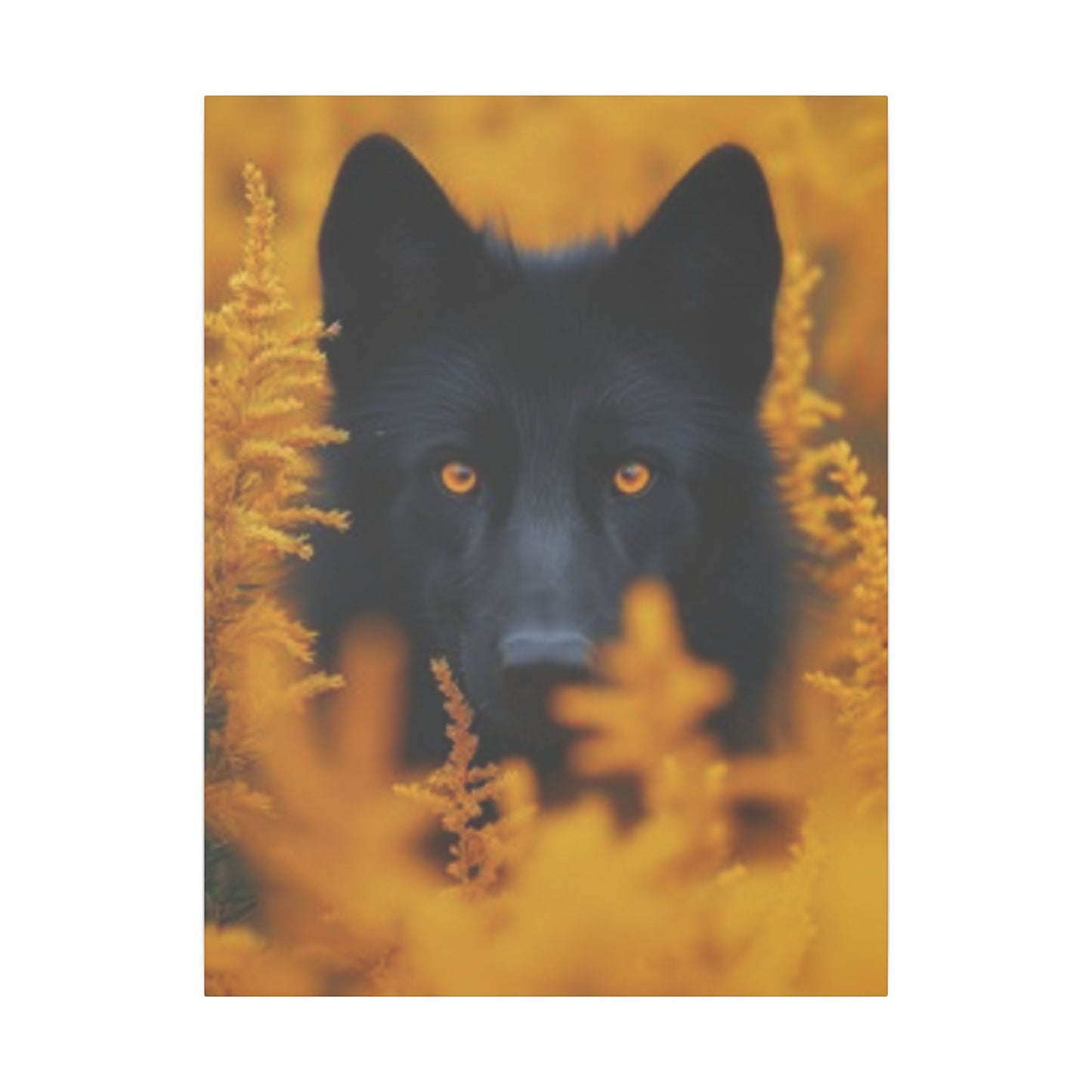 Majestic Black Wolf Print Canvas - Nature-Inspired Wall Art