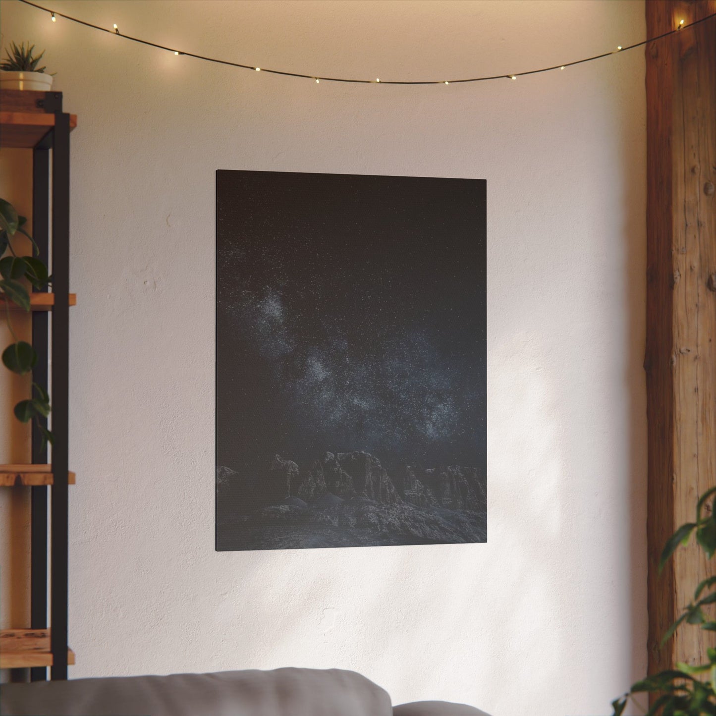 Starry Night Print Canvas - Celestial Wall Art for Dreamers