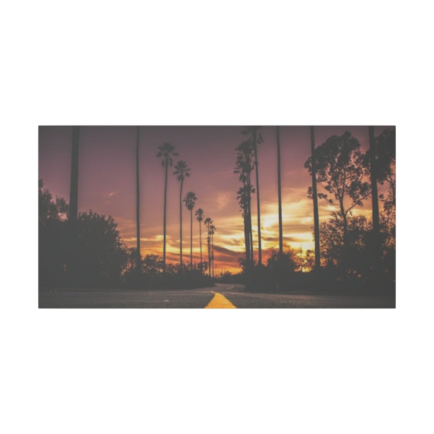 Serene Sunset Canvas Print - Palm Tree Landscape Art for Home Décor