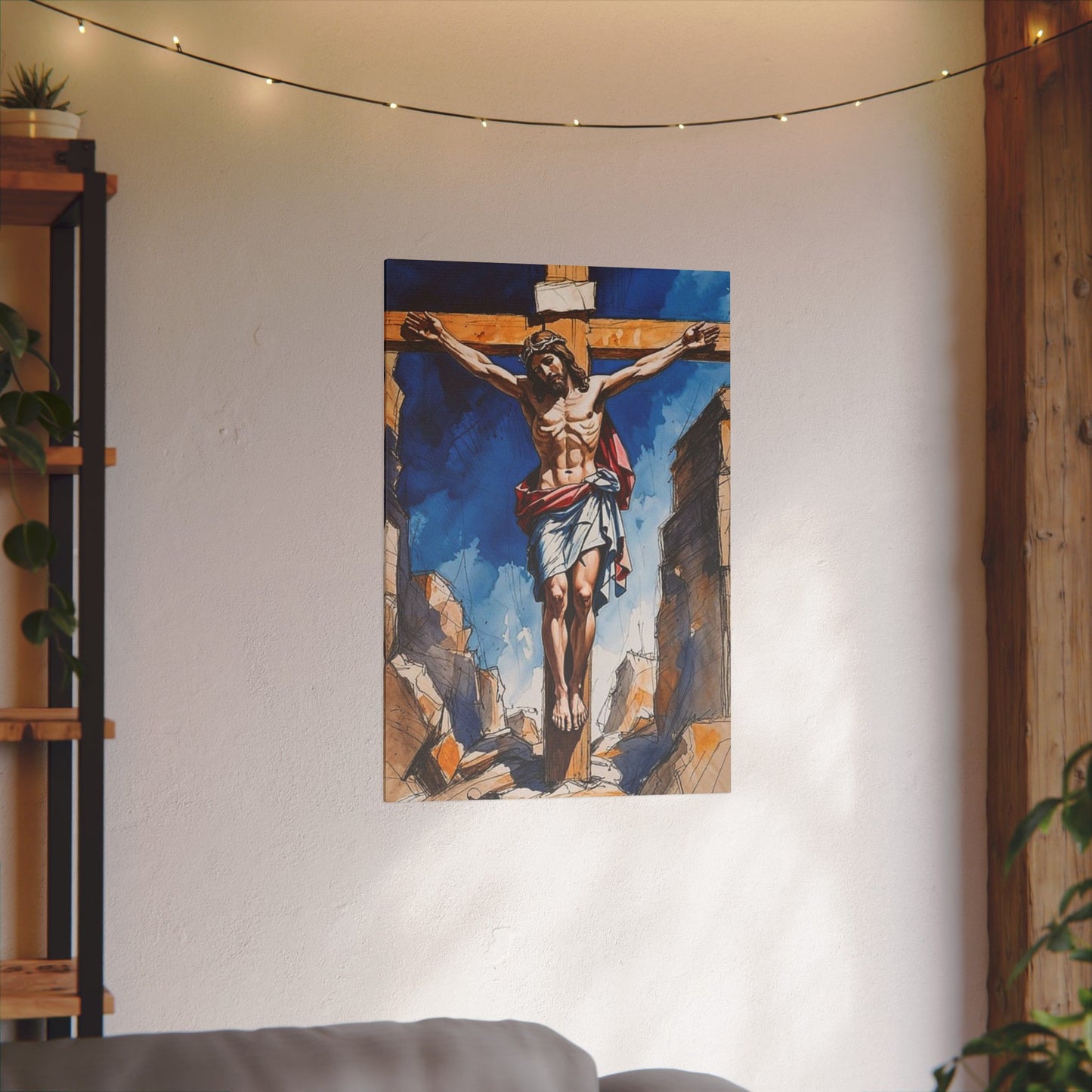 Christ on the Cross Art Inspirational Print Canvas