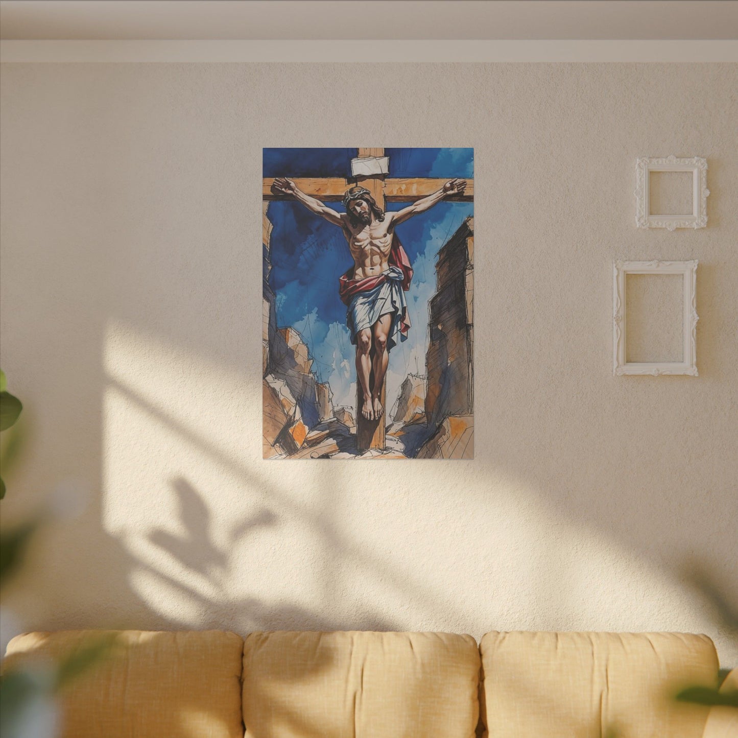 Christ on the Cross Art Inspirational Print Canvas