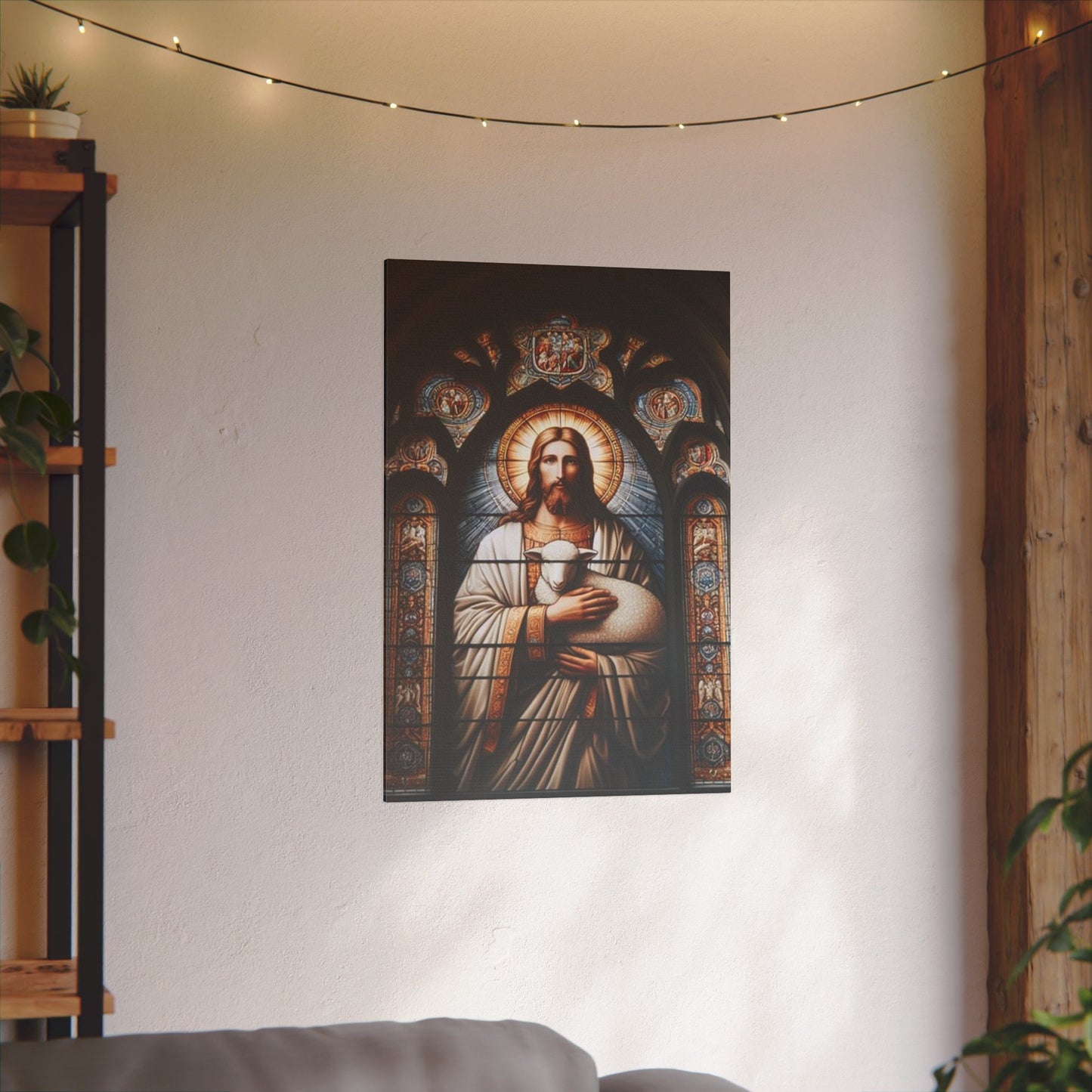 Sacred Jesus & Lamb Artwork Inspirational Print Canvas