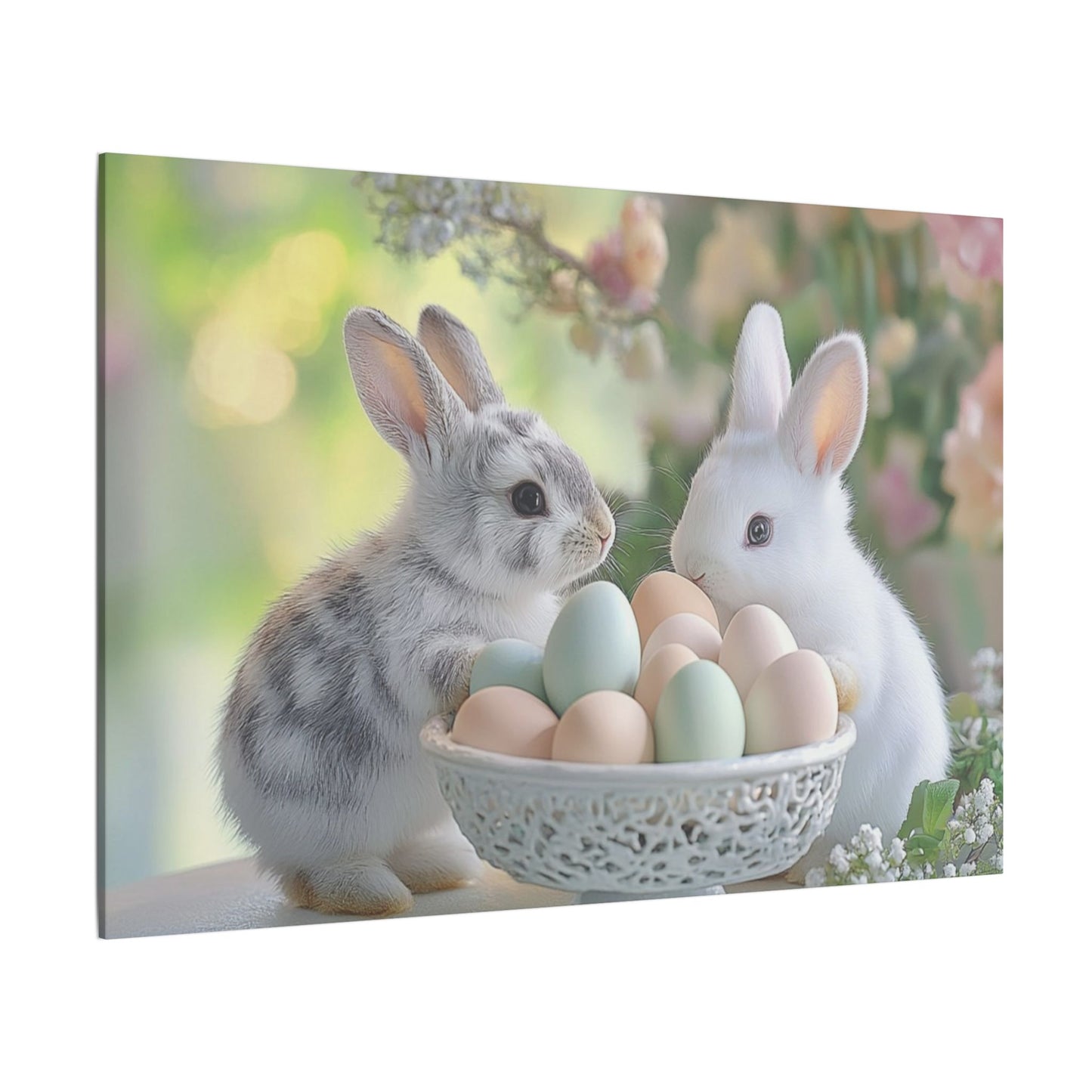 Springtime Rabbit Canvas Print - Easter Decor