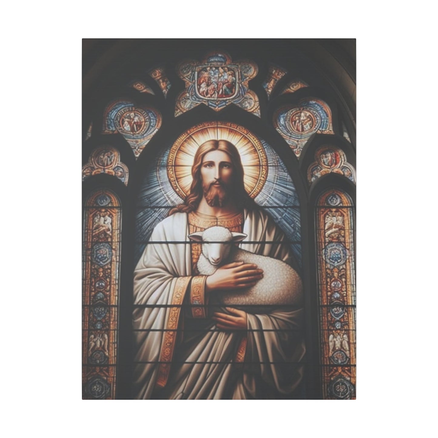 Sacred Jesus & Lamb Artwork Inspirational Print Canvas
