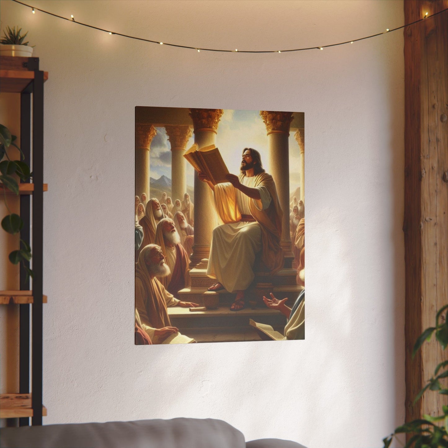 Biblical Teaching Scene Inspirational Print Canvas