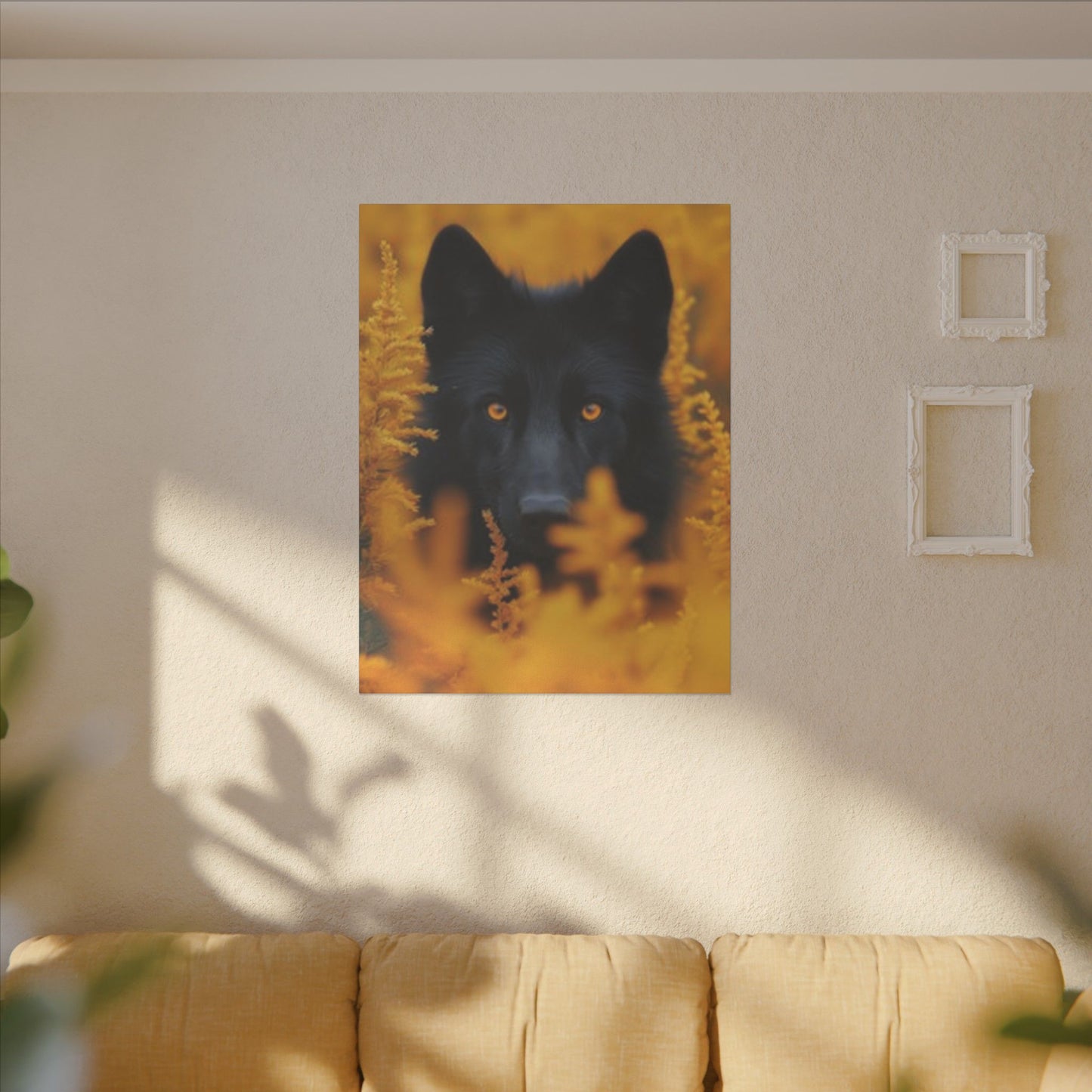 Majestic Black Wolf Print Canvas - Nature-Inspired Wall Art