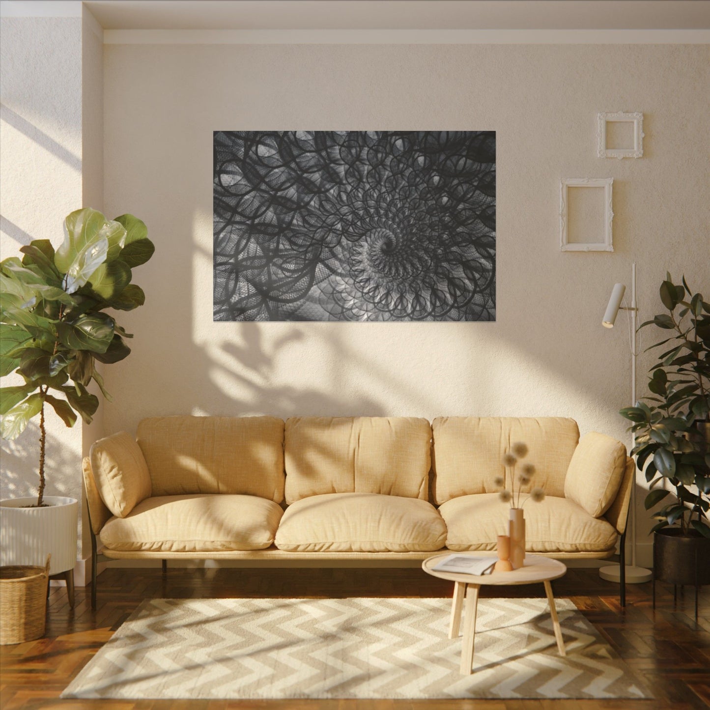 Abstract Spiral Print Canvas Wall Art - Modern Home Décor