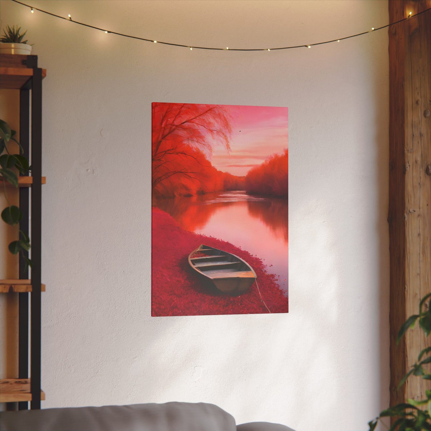 Serene Sunset Print Canvas Artwork - Tranquil River Scene