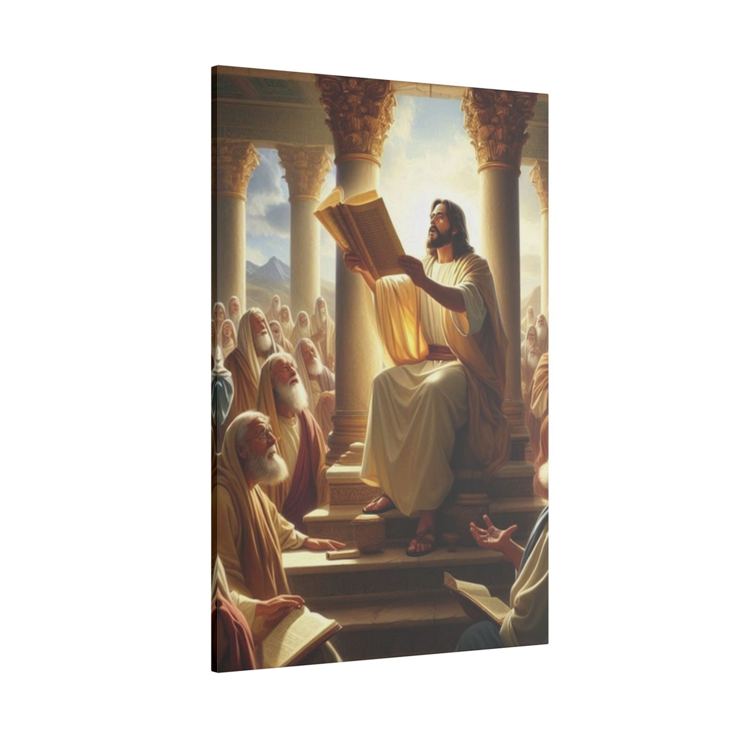 Biblical Teaching Scene Inspirational Print Canvas