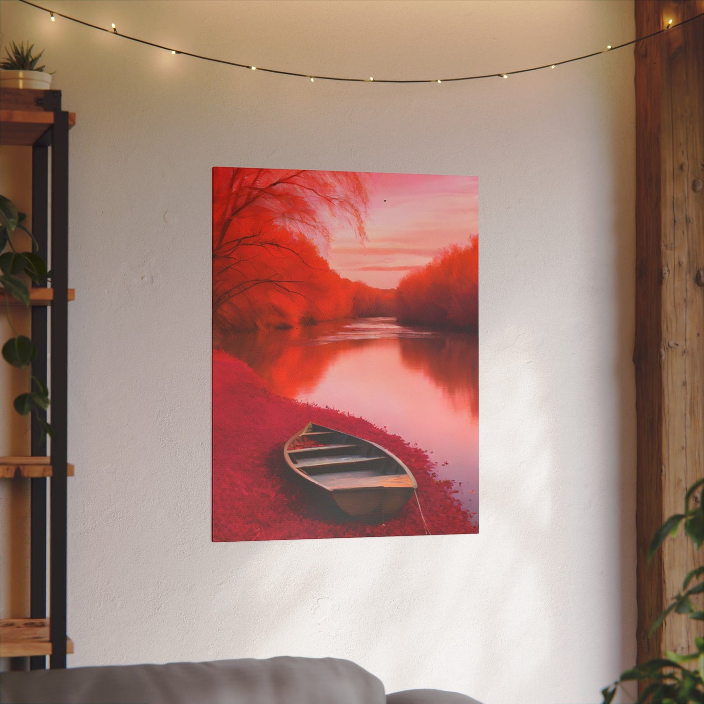 Serene Sunset Print Canvas Artwork - Tranquil River Scene