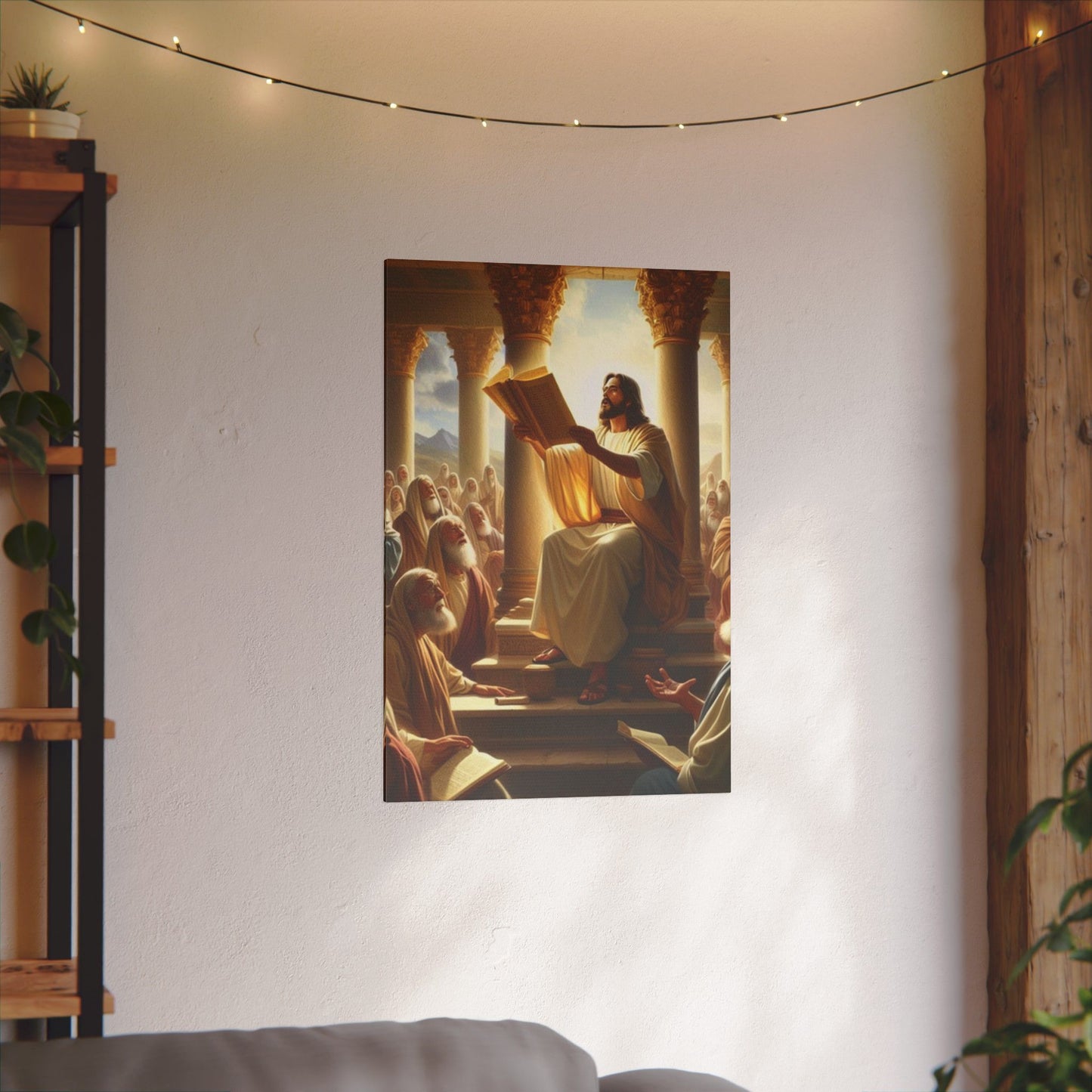Biblical Teaching Scene Inspirational Print Canvas