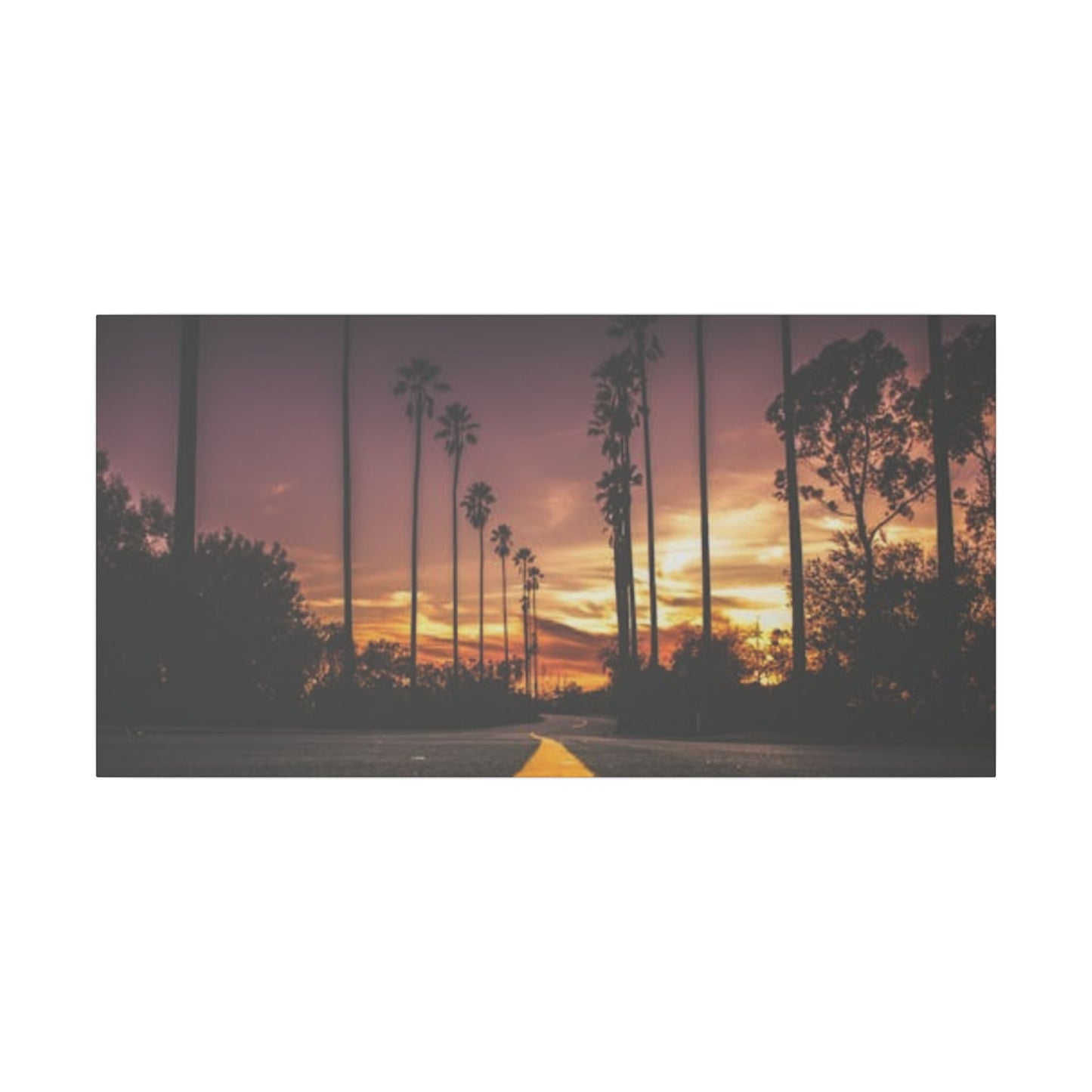 Serene Sunset Canvas Print - Palm Tree Landscape Art for Home Décor