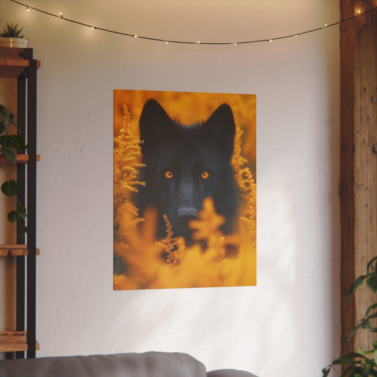 Majestic Black Wolf Print Canvas - Nature-Inspired Wall Art