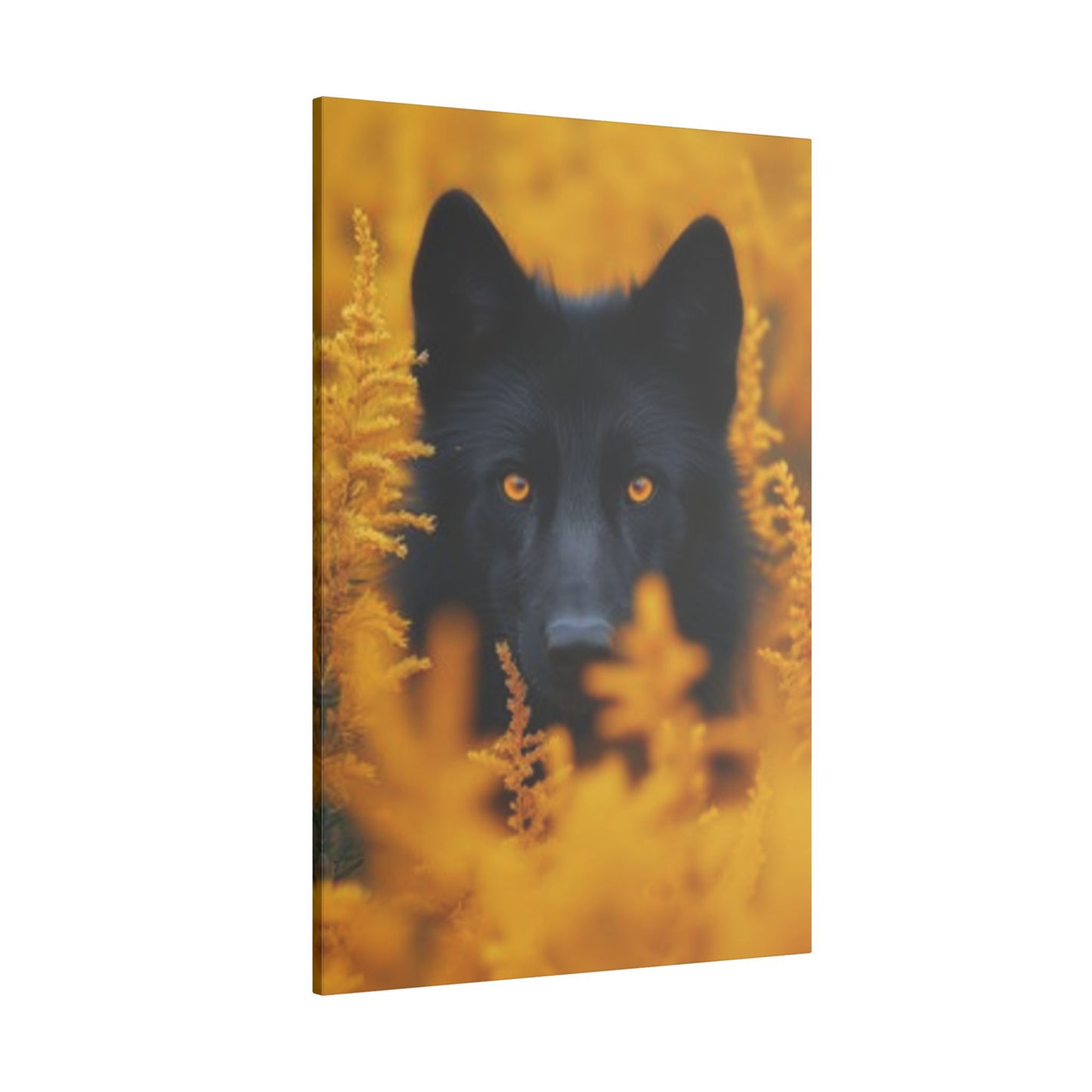 Majestic Black Wolf Print Canvas - Nature-Inspired Wall Art