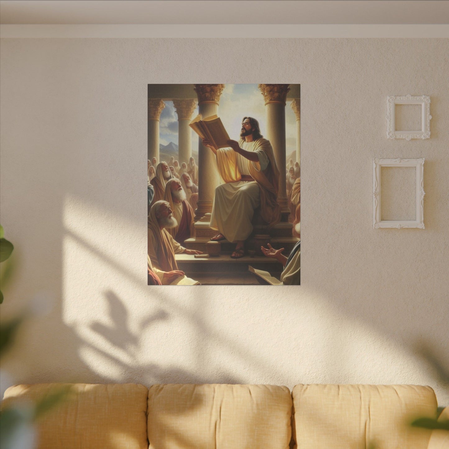 Biblical Teaching Scene Inspirational Print Canvas