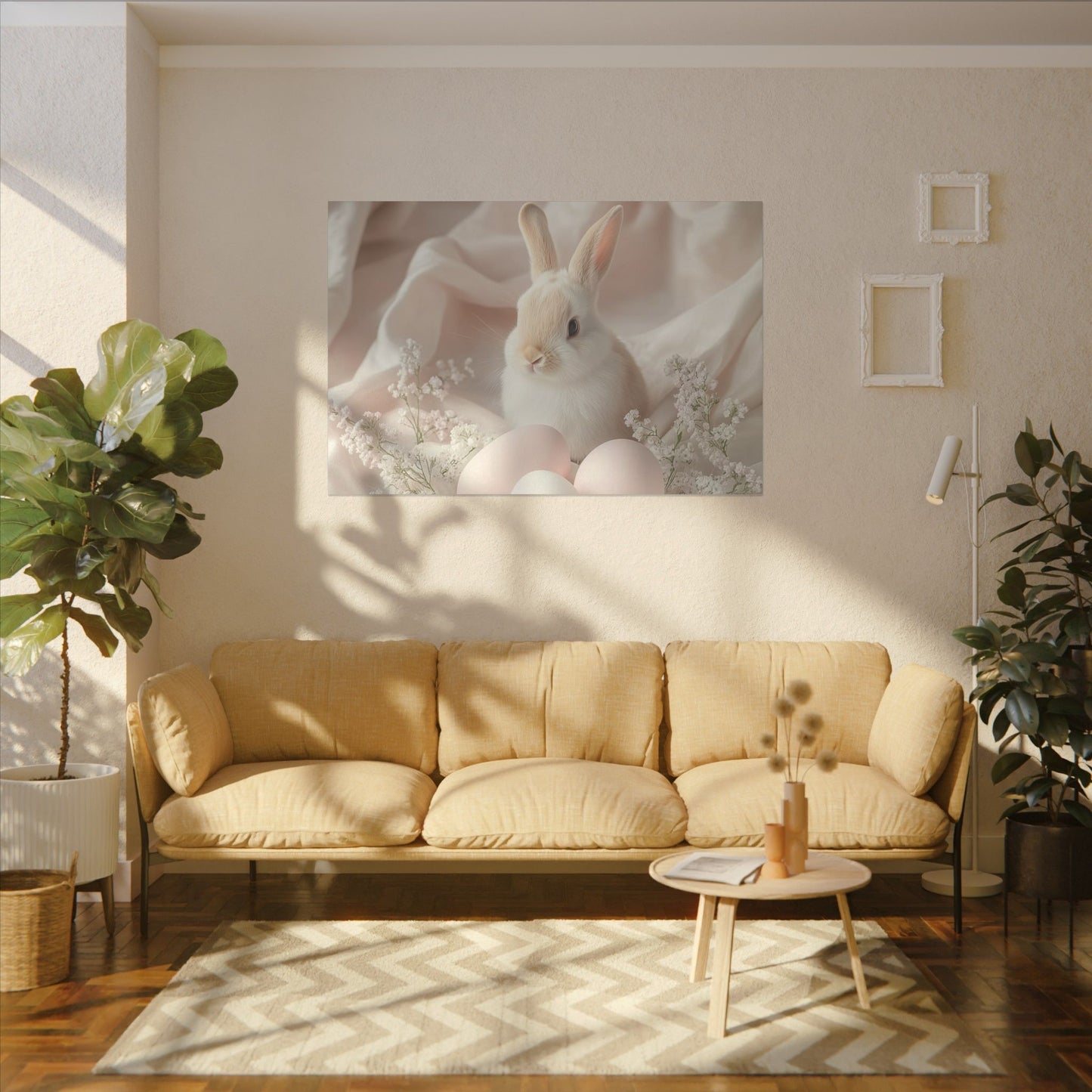 Elegant Easter Bunny Print Canvas - Easter Home Decor
