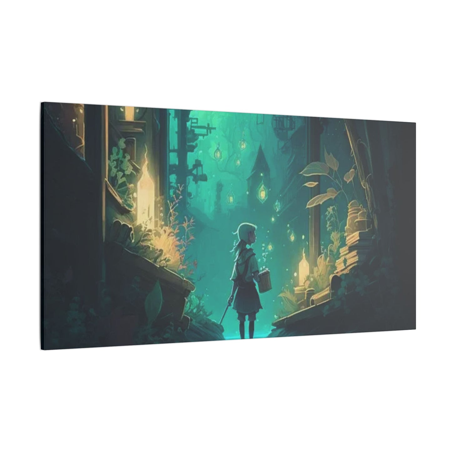 Whimsical Glow Print Canvas - Enchanted Forest Scene