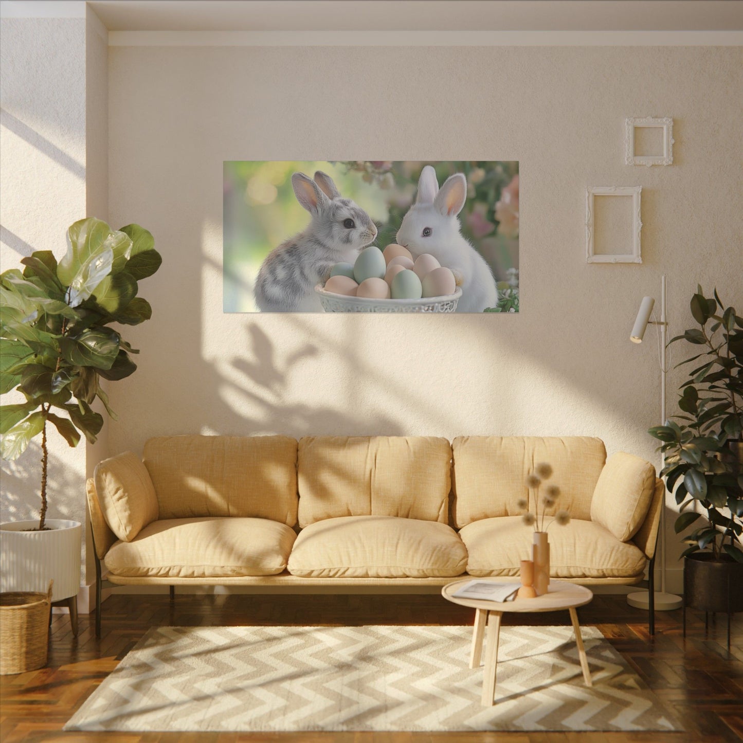 Springtime Rabbit Canvas Print - Easter Decor