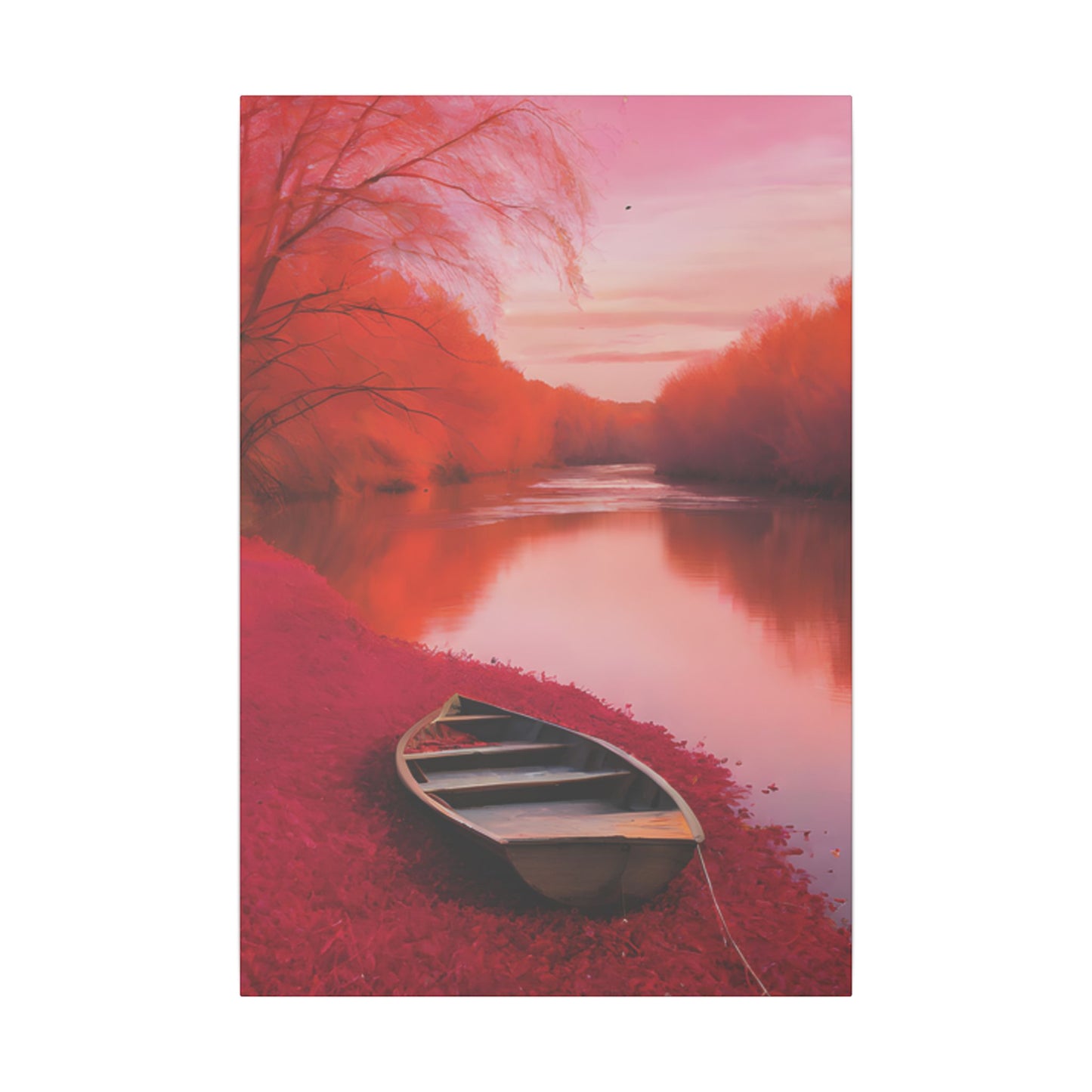 Serene Sunset Print Canvas Artwork - Tranquil River Scene