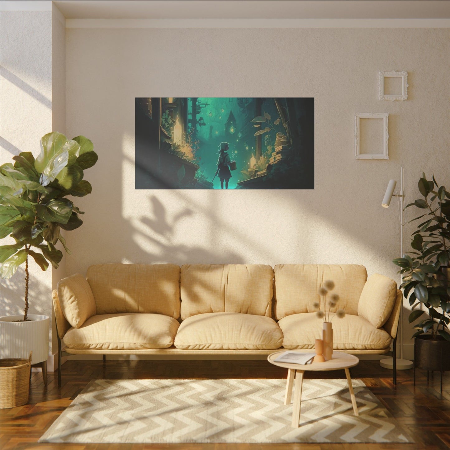 Whimsical Glow Print Canvas - Enchanted Forest Scene