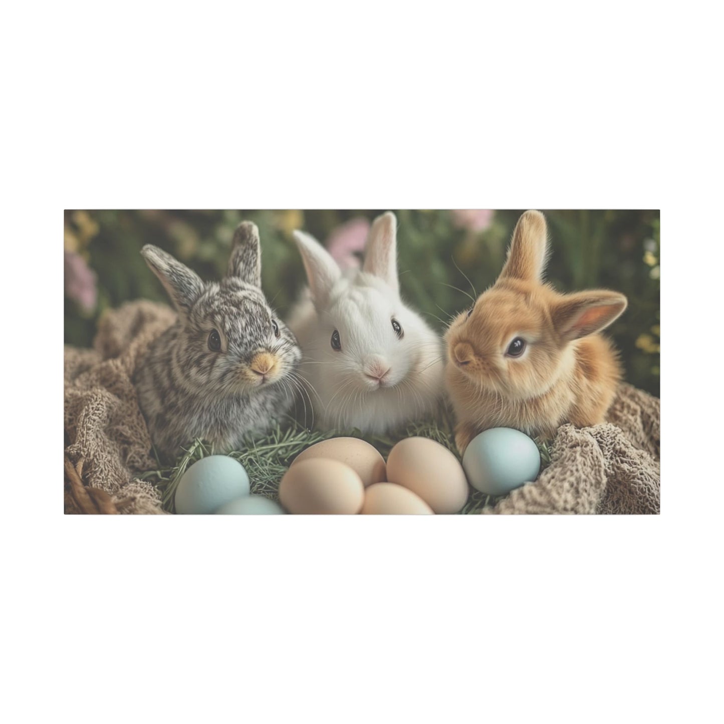 Adorable Bunny Canvas Print - Easter Decor Wall Art