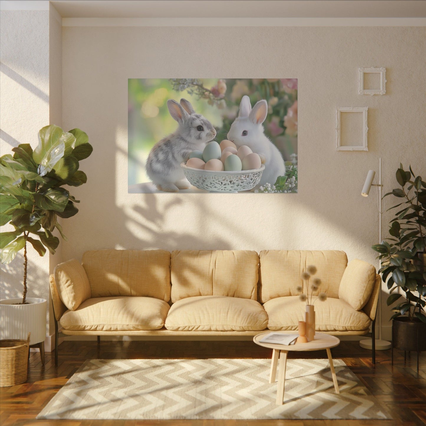 Springtime Rabbit Canvas Print - Easter Decor