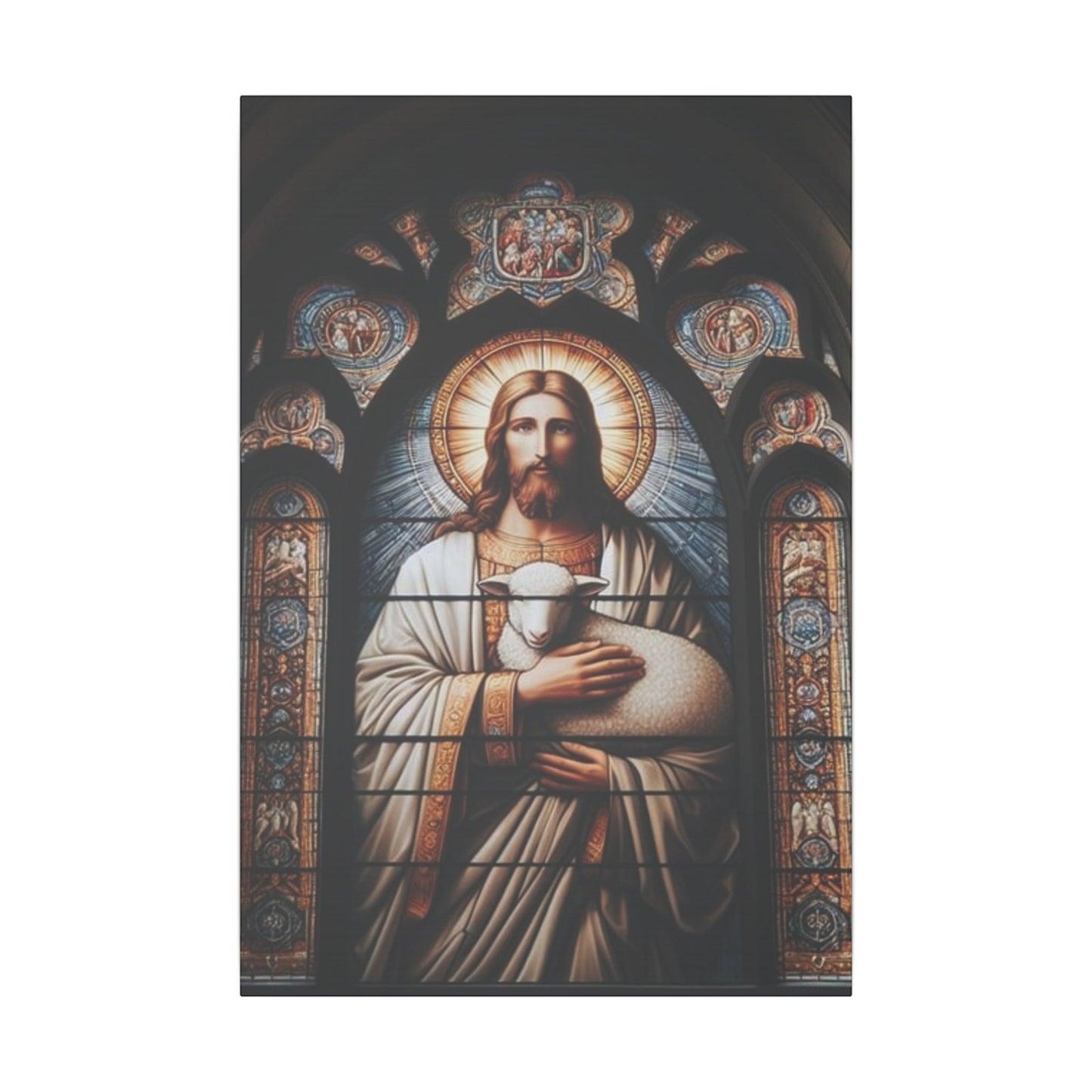Sacred Jesus & Lamb Artwork Inspirational Print Canvas
