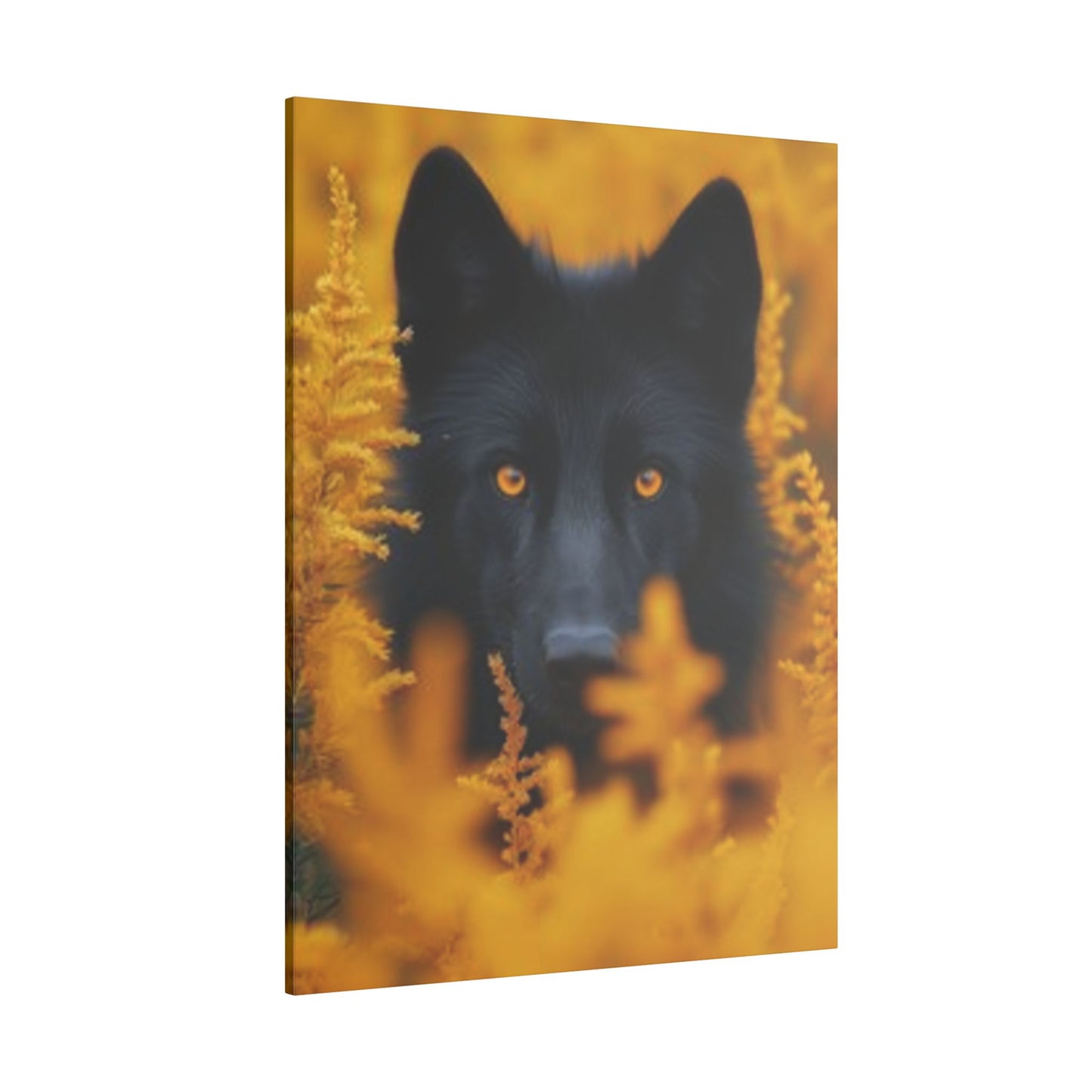 Majestic Black Wolf Print Canvas - Nature-Inspired Wall Art