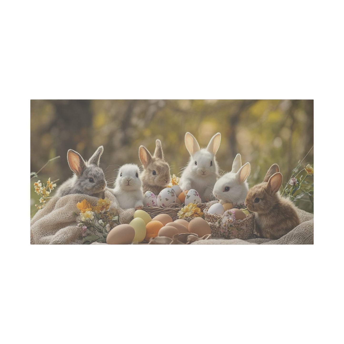 Adorable Bunny Easter Print Canvas - Wall Art