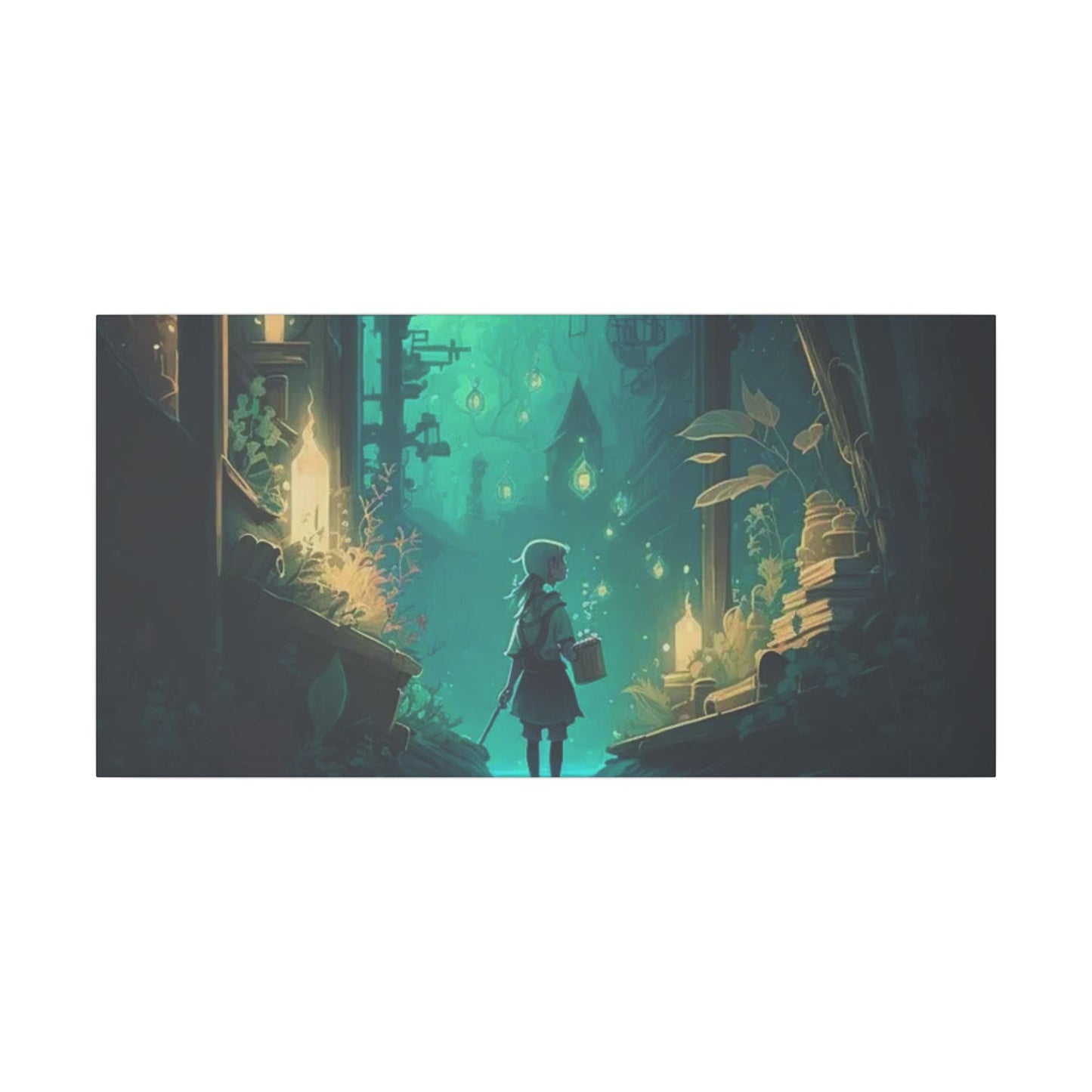 Whimsical Glow Print Canvas - Enchanted Forest Scene