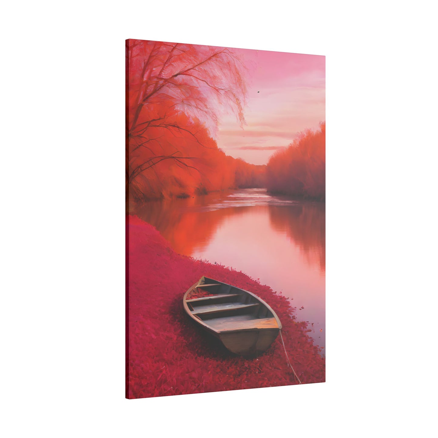 Serene Sunset Print Canvas Artwork - Tranquil River Scene