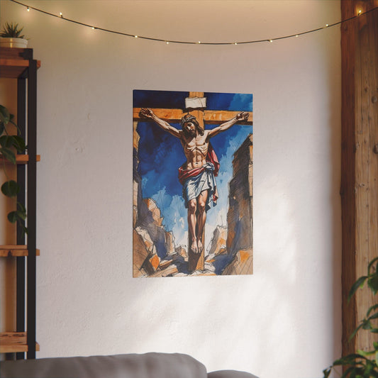 Christ on the Cross Art Inspirational Print Canvas