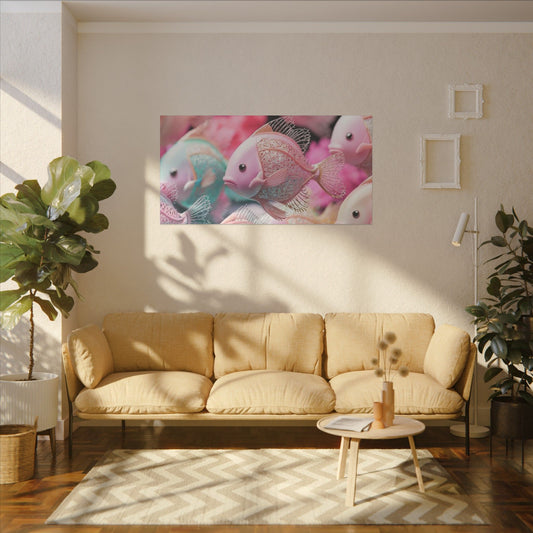 Colorful  Print Canvas - Vibrant Fish Art for Home Decor