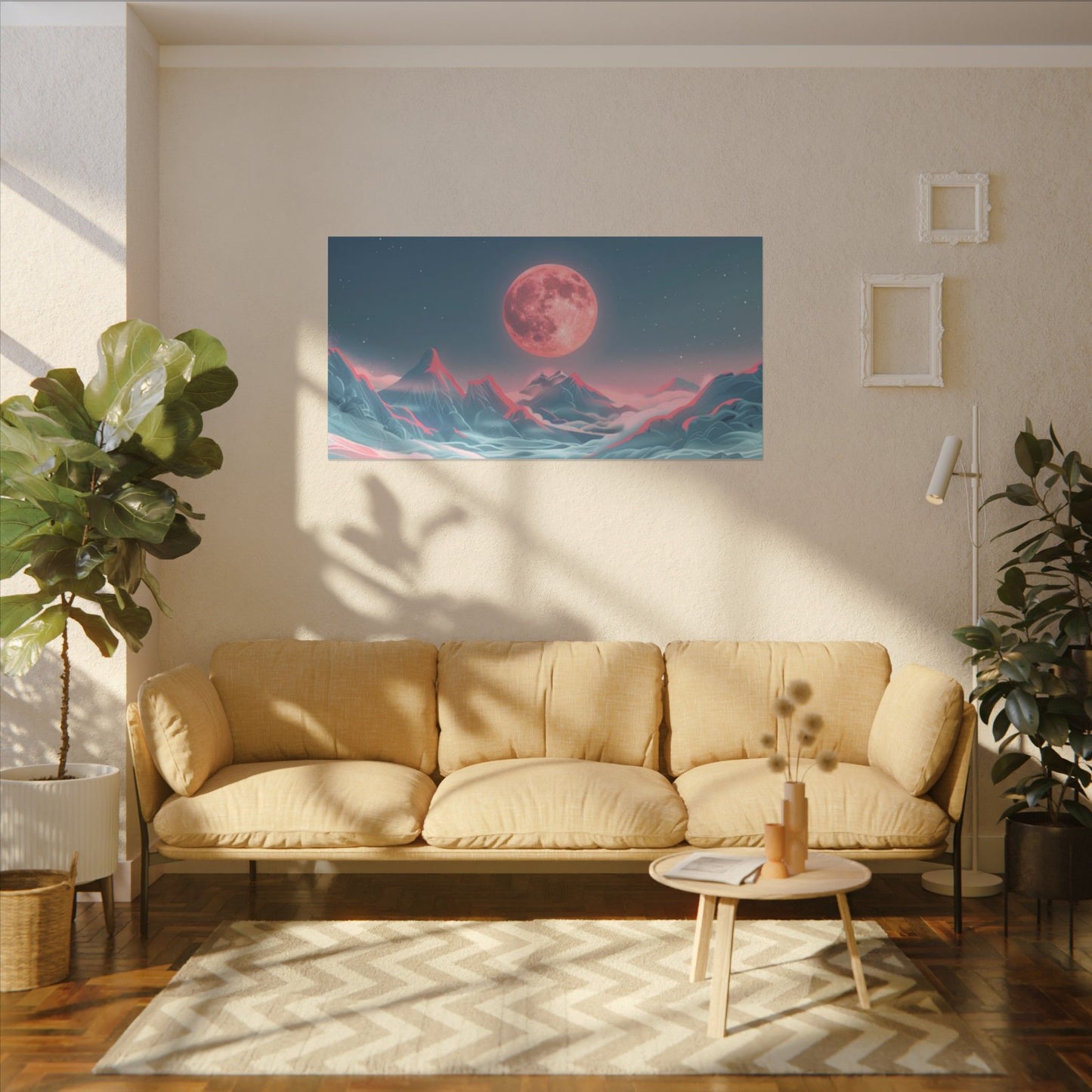 Mystical Moonlit Landscape Print Canvas