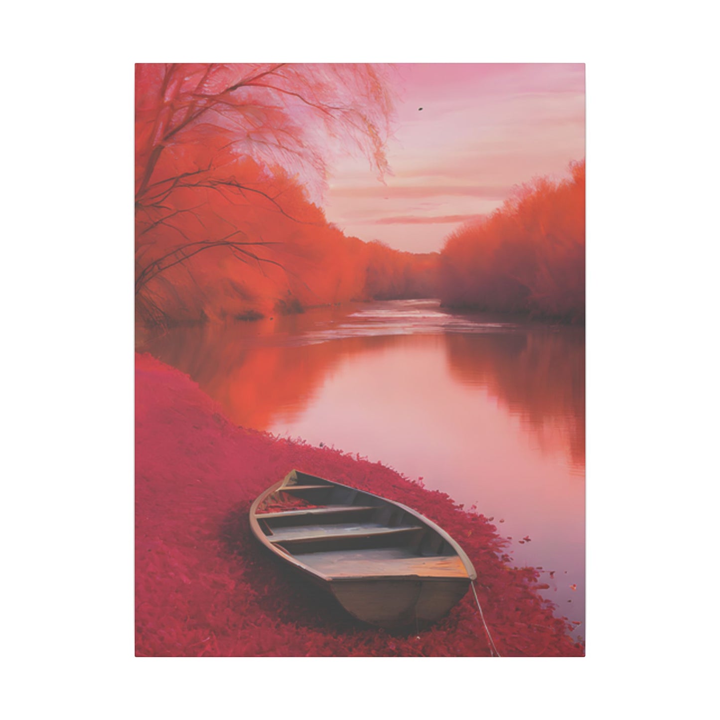 Serene Sunset Print Canvas Artwork - Tranquil River Scene