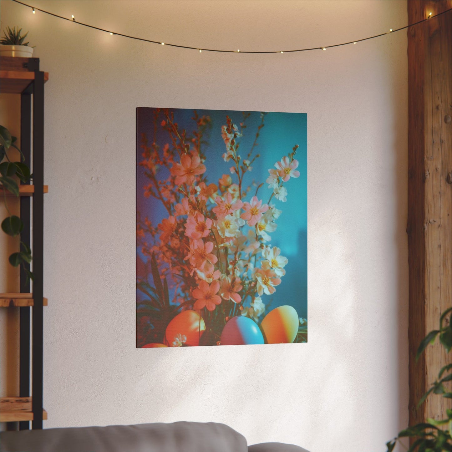 Easter Floral Print Canvas - Spring Decor