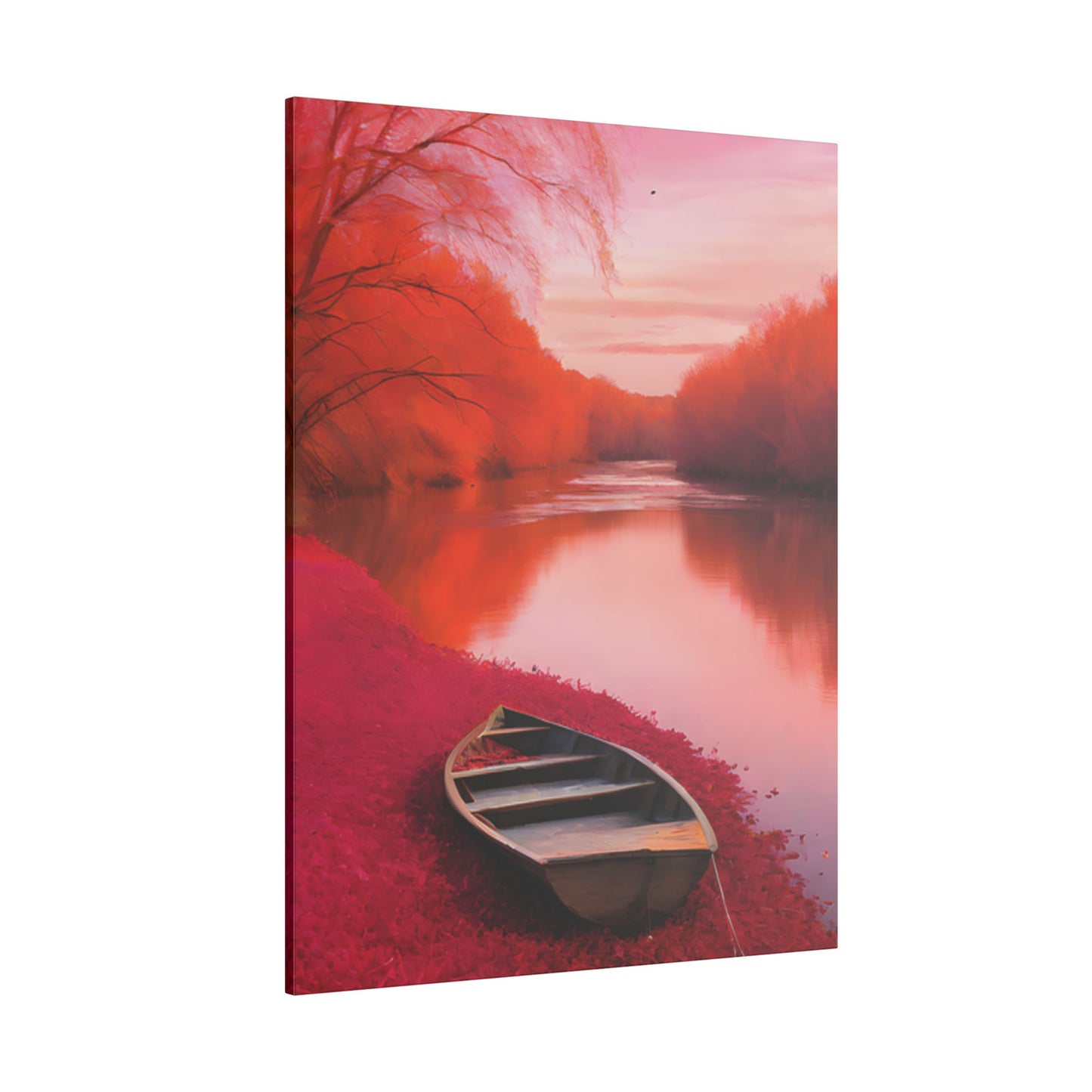 Serene Sunset Print Canvas Artwork - Tranquil River Scene