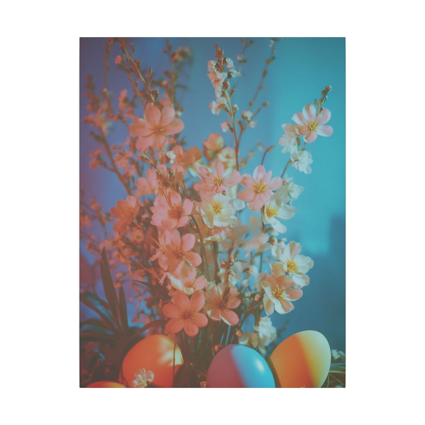 Easter Floral Print Canvas - Spring Decor